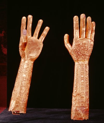 Gold-plated arms, Lambayeque-Sican Culture, 700-1100 by Pre Columbian